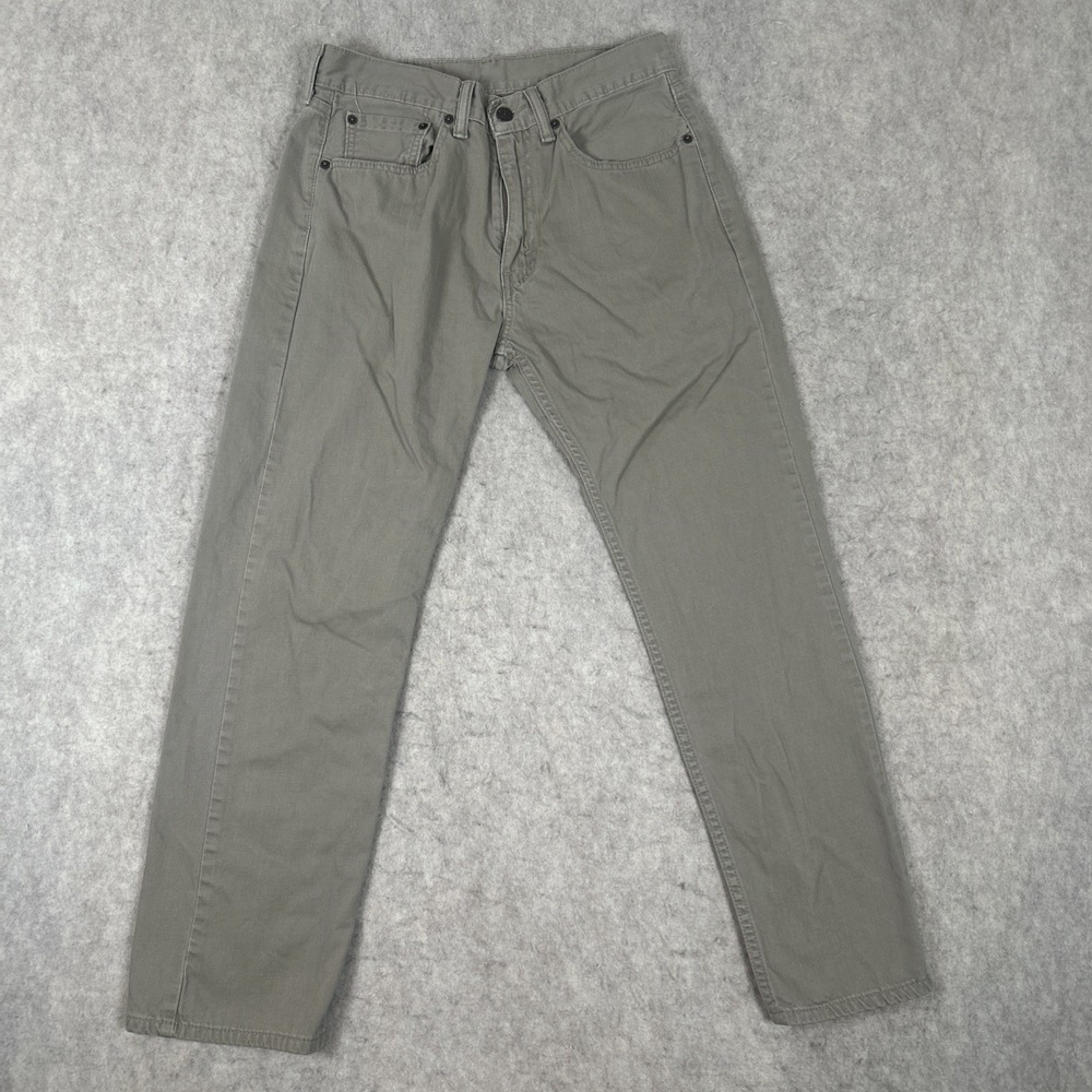 Levis 505 Jeans Mens 31x30 Tan Khaki Denim White Tab Straight Leg Regular Fit